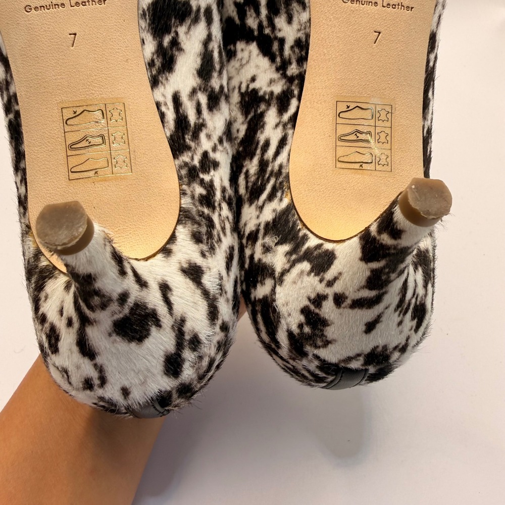 J.Crew Collection Made in Italy Calf Hair Animal Print Kitten Heel Pumps Size 7 - Picture 9 of 9